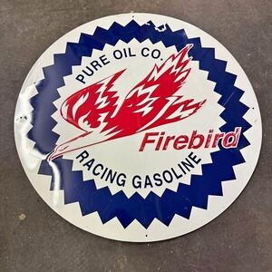 Firebird Pure Oil Co. Racing Gasoline Sign